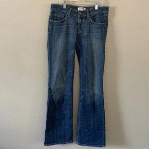 medium wash low rise flare jeans size 27
